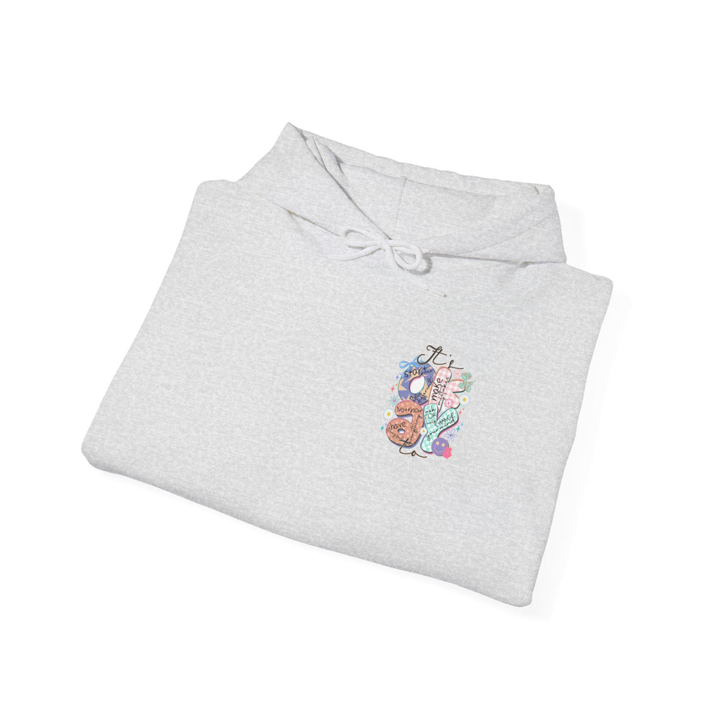 Positive Vibes Hoodie — Colorful Self-Care Graphic Sweatshirt (Be Kind, Breathe)