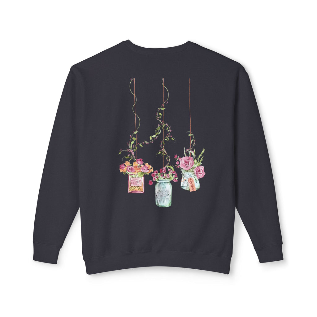 Hanging Mason Jar Floral Sweatshirt — Watercolor Bouquet Crewneck