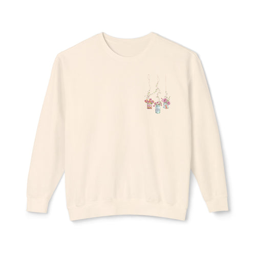 Hanging Mason Jar Floral Sweatshirt — Watercolor Bouquet Crewneck