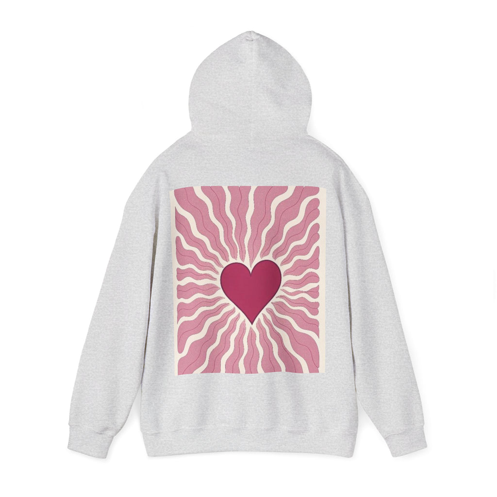 Heart Radiance Hoodie — Retro Pink Heart Sweatshirt
