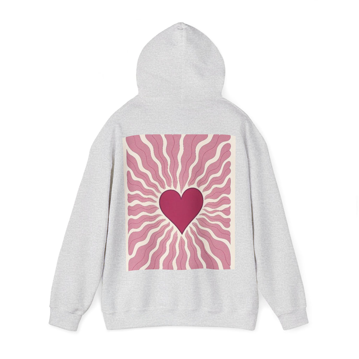 Heart Radiance Hoodie — Retro Pink Heart Sweatshirt