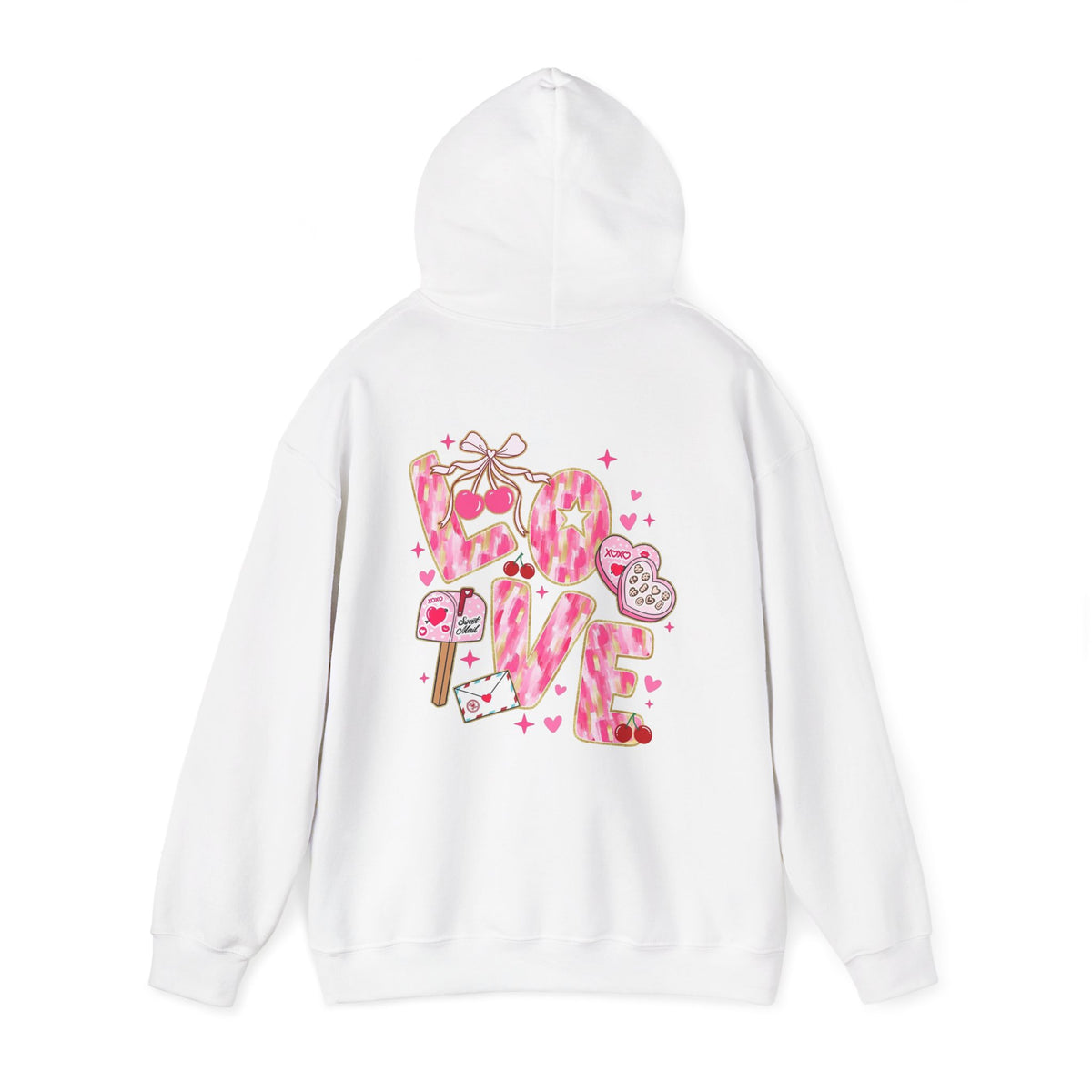 Valentine Snoopy Love Graphic Hoodie — Cute Pink Heart Pullover