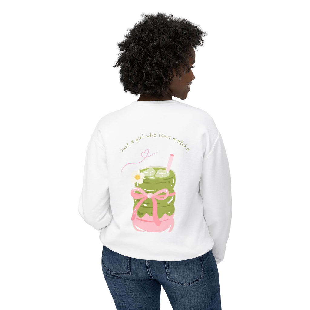 Matcha Girl Crewneck Sweatshirt — Cute Green Tea Graphic Pullover
