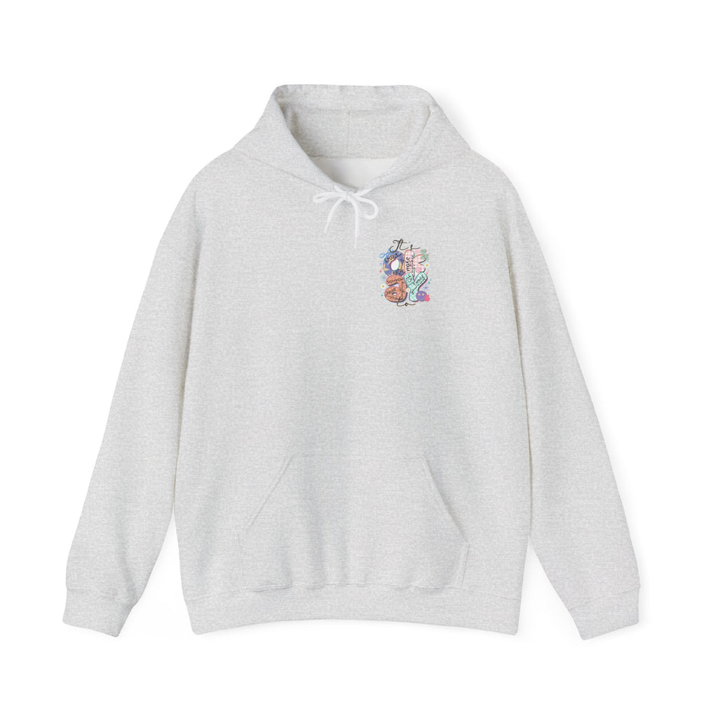Positive Vibes Hoodie — Colorful Self-Care Graphic Sweatshirt (Be Kind, Breathe)