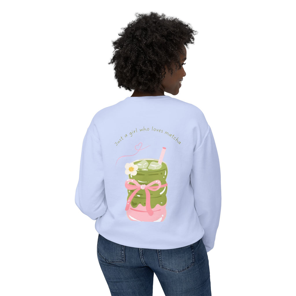 Matcha Girl Crewneck Sweatshirt — Cute Green Tea Graphic Pullover
